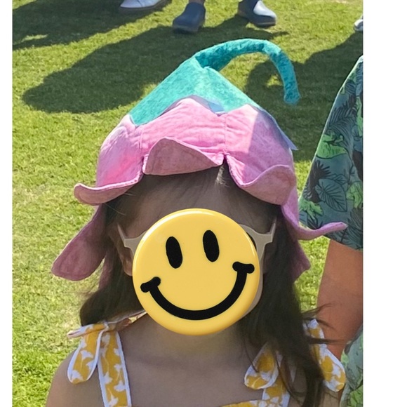 Pixie Witch Hat Youth Pink with green - Picture 2 of 4